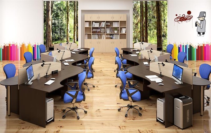 Набор мебели в офис SIMPLE с эргономичными столами и шкафом в Самаре - изображение 4